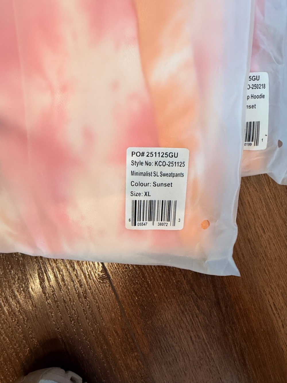 Comfrt Tie-Dye Zip Hoodie Pink & Orange and sweats - Picture 3 of 7
